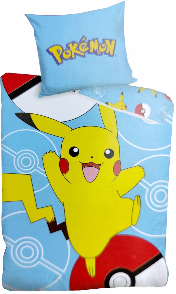 Pokemon Pikachu Dekbedovertrek 160x200cm & Kusensloep 70x80cm Katoen
