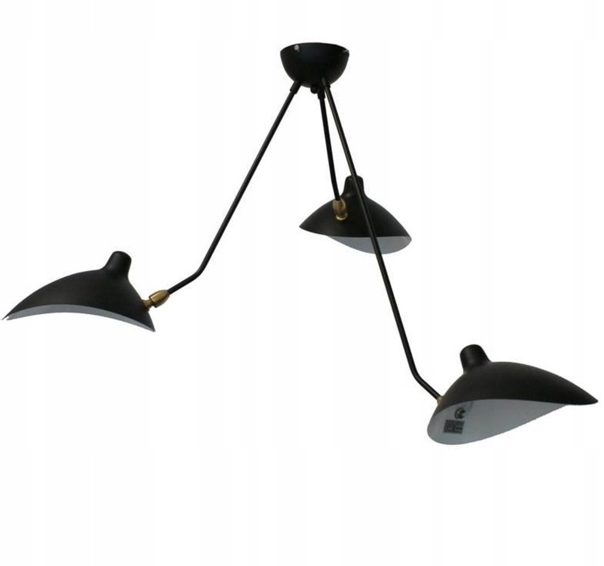 CRANE-3P zwarte industriële hanglamp met 3 armen