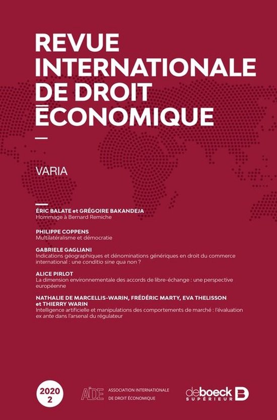 Revue internationale de droit économique - cover