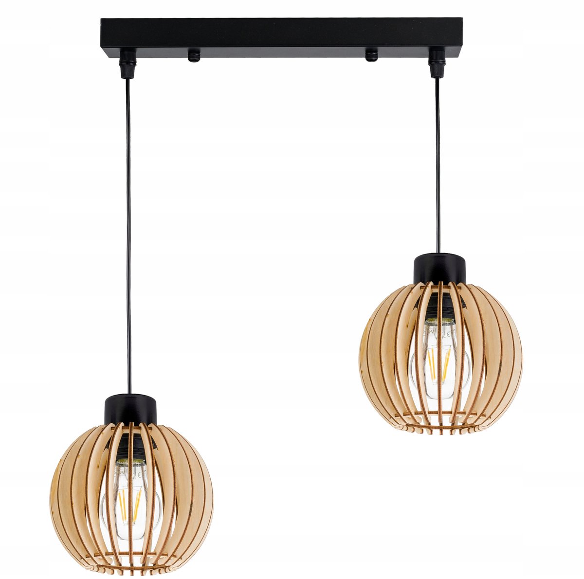 Hanglamp Loft Hout 2xE27 - Stijlvolle Decoratie voor Elk Interieur