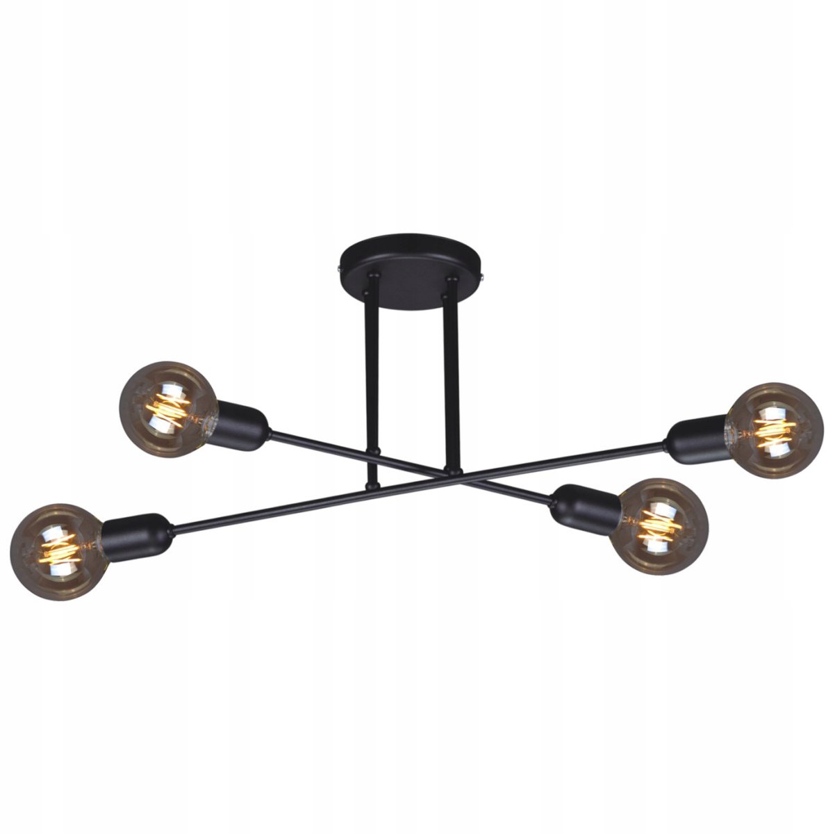 Kaja SITYA ZWART hanglamp K-4382 - Zwart, 4x E27, Industrieel