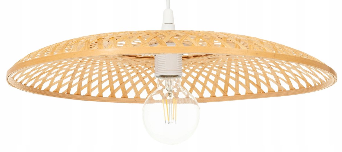 Boho Bamboe Hanglamp Plat 45cm - Natuurlijke Stijl