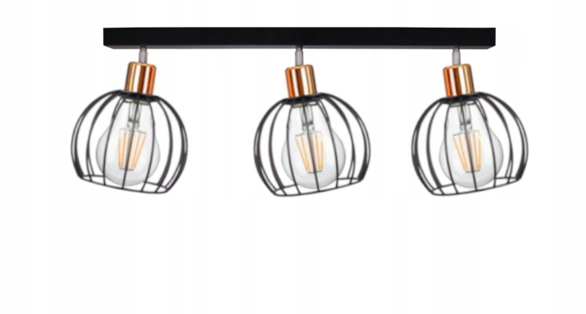 Nordi Hanglamp Metaal Zwart/Koper E27 - 3 lichtpunten