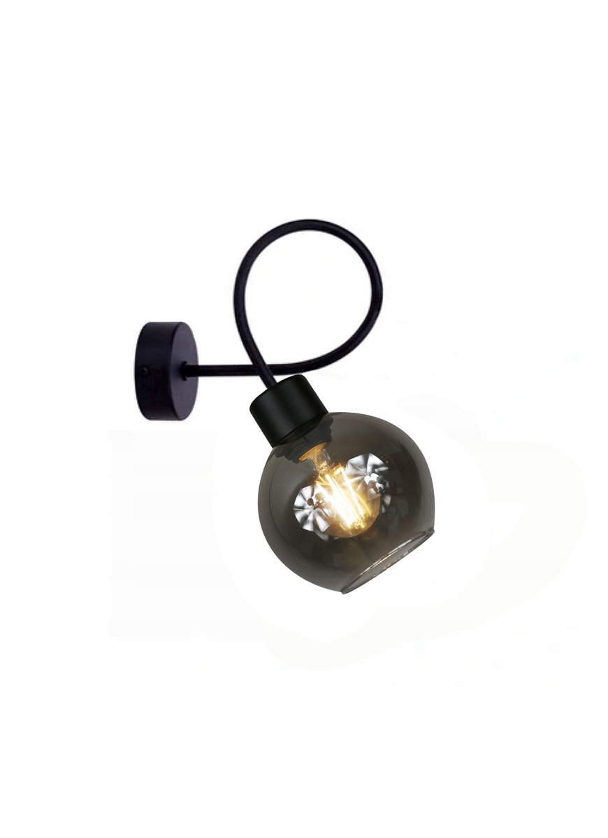 Moderne Wandlamp KING 70-103 LED Zwart Metaal Glas