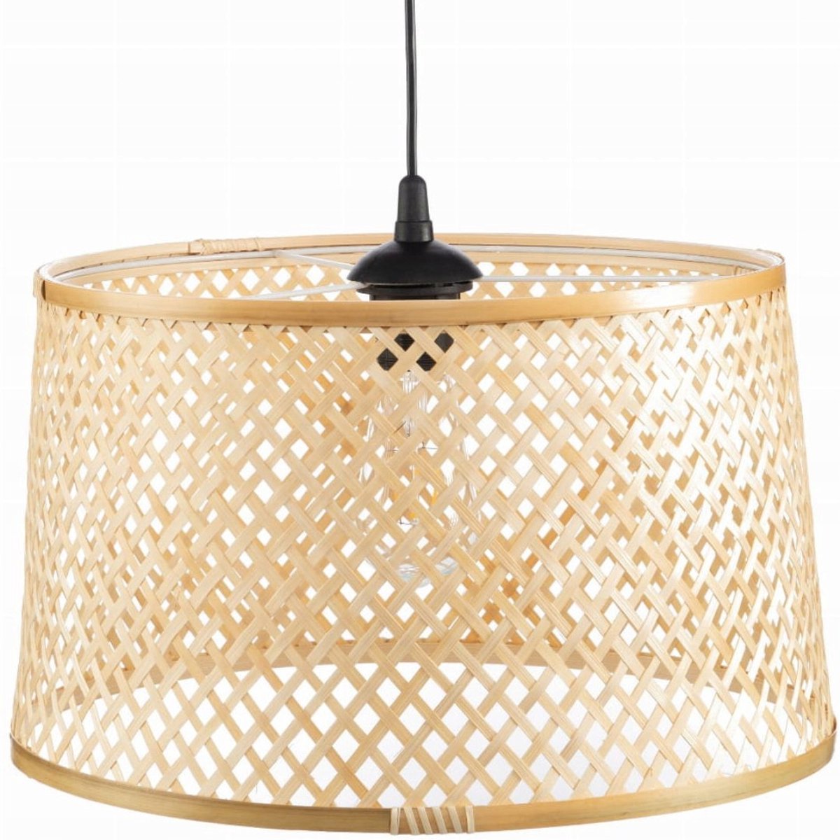 BOHO bamboe hanglamp cilinder TH2B 30cm - Natuurlijk design