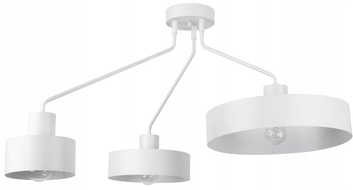Sigma Jumbo Hanglamp 3xE27 - Modern Wit Metaal