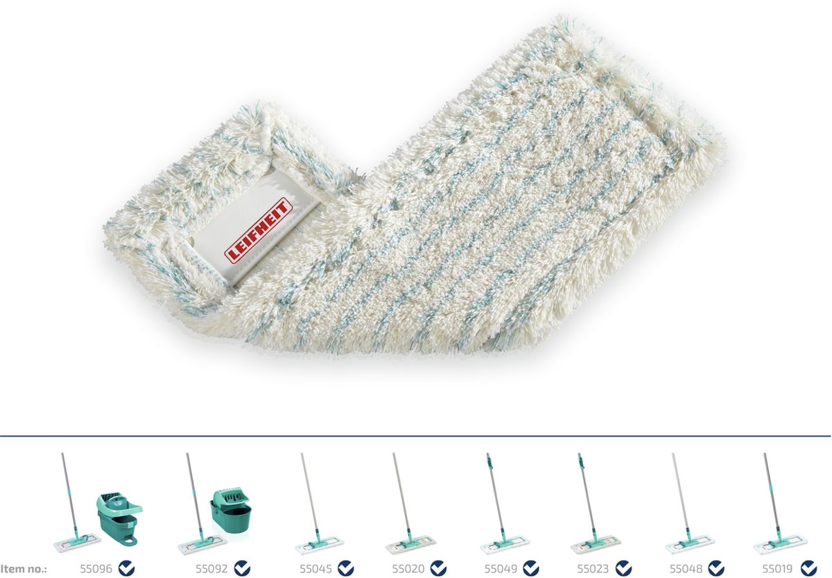 Leifheit Profi XL vloerwisser overtrek - 42 cm - Cotton Plus - 2 stuks