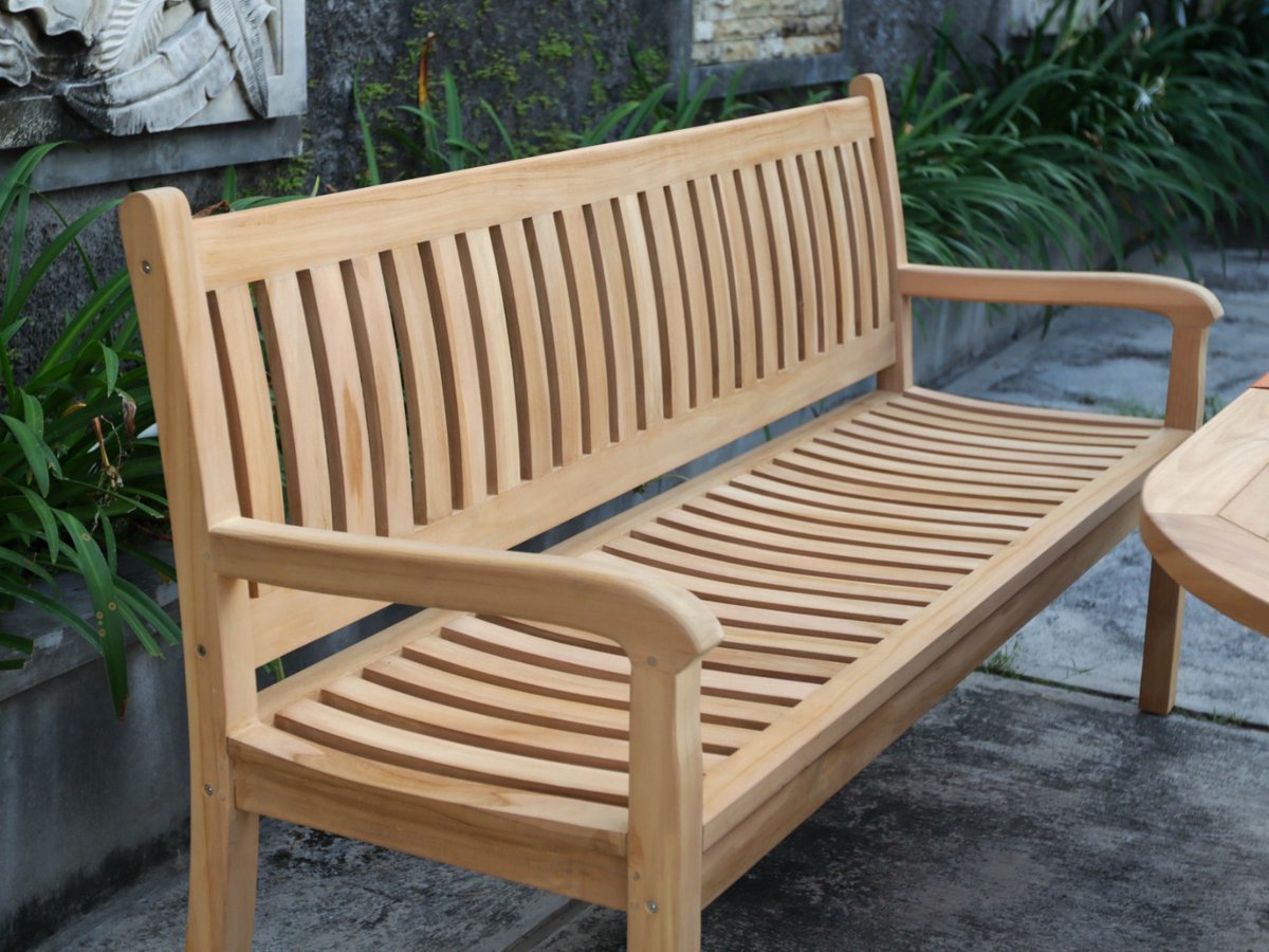 Teakea - Beaufort Teak Tuinbank 180 cm - 4-Persoons Luxe Parkbank van Massief Teakhout