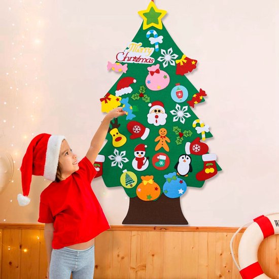Foto: Kerstboom vilt kind diy kids kinderen kinderkamer kerst versieren feestdagen decoratie kerstvakantie versiering 30 stuks 68 cm opvouwbaar knutselset creatief educatief veilig kindvriendelijk