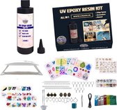Lukana UV Resin Epoxy Starterspakket - Sieradenpakket - 250 Gram - Epoxy Giethars - Incl. 36W UV LED lamp - Sieraden maken - Epoxy Resin - Transparant - Giethars - Gieten - DIY - Kant en Klaar - Alles in één - Zonder te Mengen