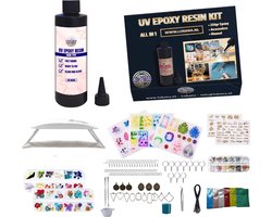 Lukana UV Resin Epoxy Starterspakket - Sieradenpakket - 250 Gram - Epoxy Giethars - Incl. 36W UV LED lamp - Sieraden maken - Epoxy Resin - Transparant - Giethars - Gieten - DIY - Kant en Klaar - Alles in één - Zonder te Mengen
