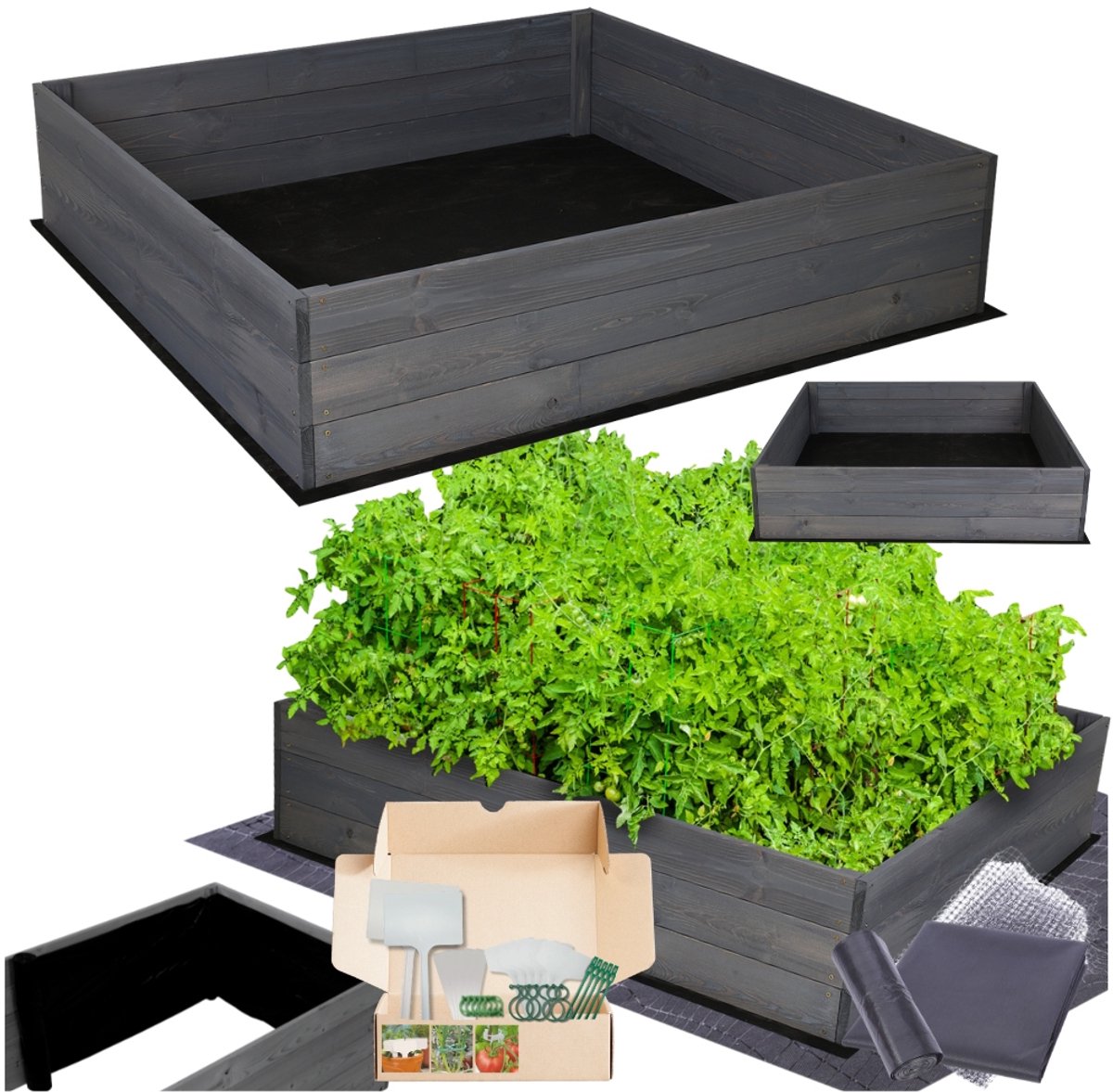 Hoge houten kweekkast 80x80cm - ECO-kwaliteit met gratis tuinmanset