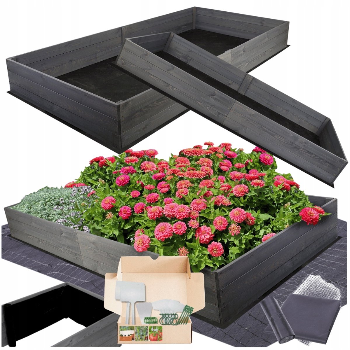 Hoge Houten Bloembak 240x80cm - Verhoogd Bed voor Groenten