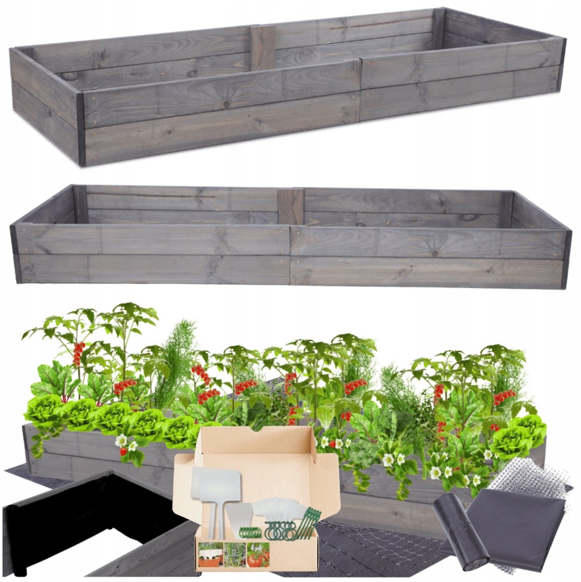 Verhoogde Houten Kweekbak 240x80cm - Tuinieren Gemakkelijk Gemaakt