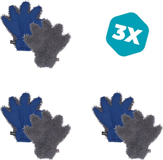 Lot de 3 gants de lavage - Lavage auto - Lavage moto - Microfibres chenille
