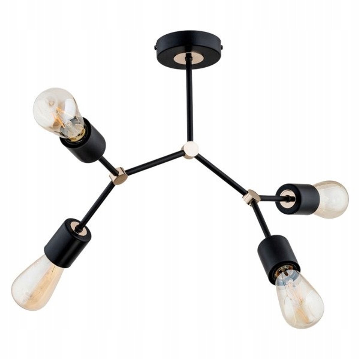 Goffer Zwarte Hanglamp 4xE27 Loft Stijl - 32cm Hoog