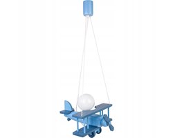 Hanglamp Vliegtuig Blauw Hout E27 70cm
