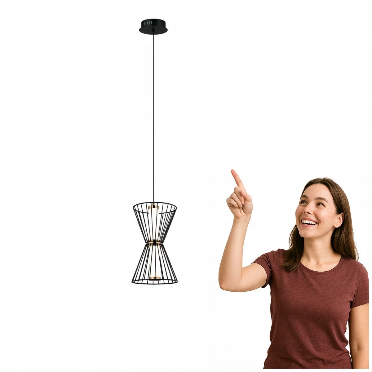 Moderne Zwarte LED Hanglamp SANKE 8W - Stijlvol en Functioneel