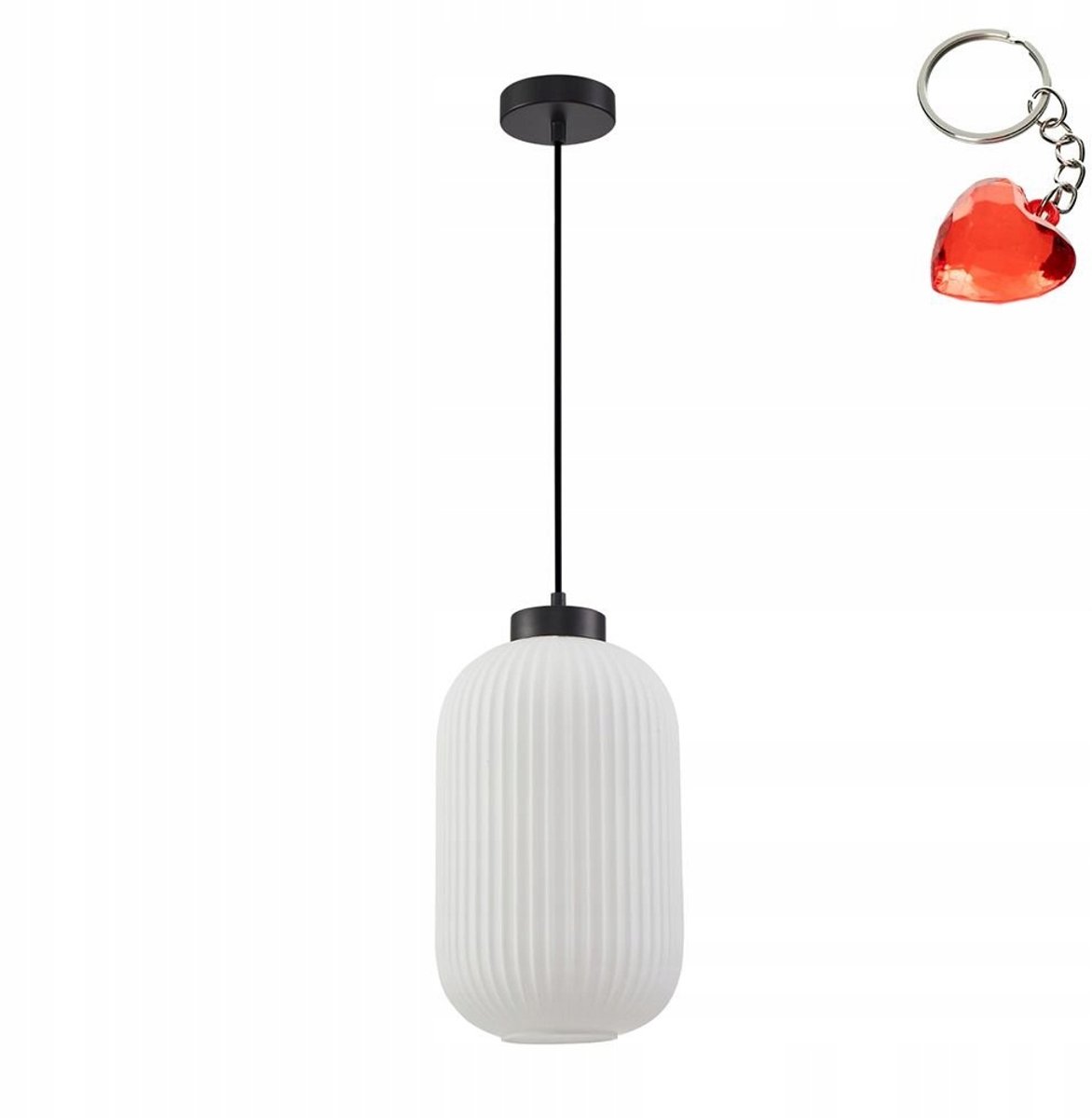 LINDO Hanglamp PND-52636-1-BK - Modern Zwart/Wit Staal & Glas