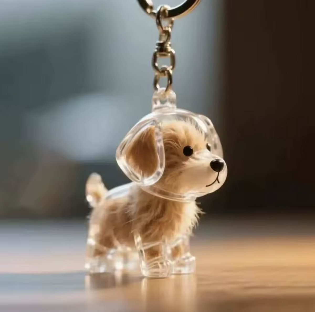 Hiden - Honden Sleutelhanger - Fluffy - Sleutelaccessoires - Sleutelhanger cadeau- Sleutelhangers - Gift - Transparant