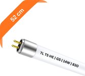 T5 TL Lamp 52 cm – 830 Warm Wit 3000K – 14W – G5 fitting – Ø 1.6 cm