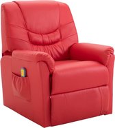 Verstelbare Fauteuil Rood Kunstleer met Voetenbank / Loungestoel / Lounge stoel / Relax stoel / Chill stoel / Lounge Bankje / Lounge Fauteil / Ligstoel