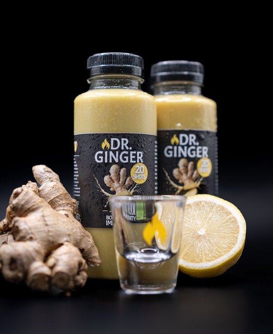 Dr.Ginger- 2 flessen van 20 shots PUUR en BIO Gembersap - Suikervrij