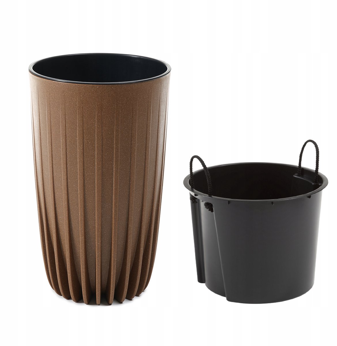 Hoge Eco Wood Pot Mira 30cm Natuurlijk Hout