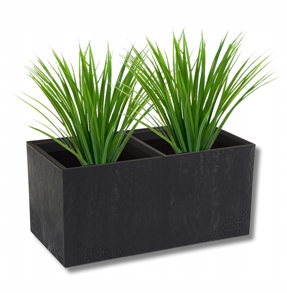 KARO ECO Beton Bloempot op Wielen 78x39cm Zwart