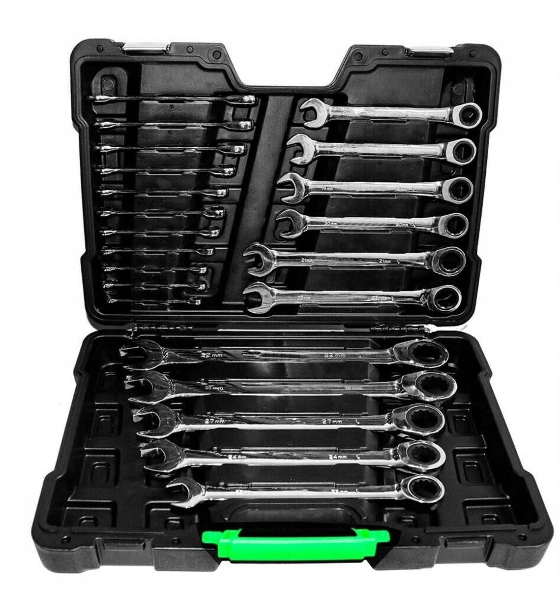 22-delige Ringsleutelset met Ratel, 8-32 mm
