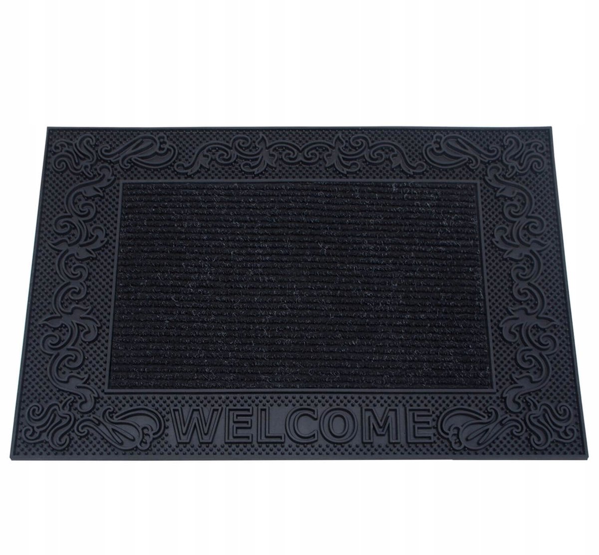 Zwarte Rubberen Deurmat 45x70 cm - Binnen & Buiten