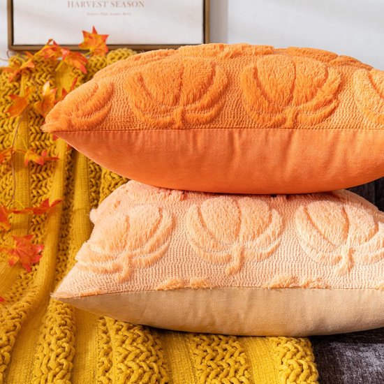 Lot de 4 housses de coussin décoratives d'automne, 45 x 45 cm, motif citrouille et feuille d'érable, pour décoration de canapé d'extérieur | Leroy Merlin Lot de 4 housses de coussin décoratives d'automne, 45 x 45 cm, motif citrouille et feuille d'érable, pour décoration de canapé d'extérieur | Leroy Merlin