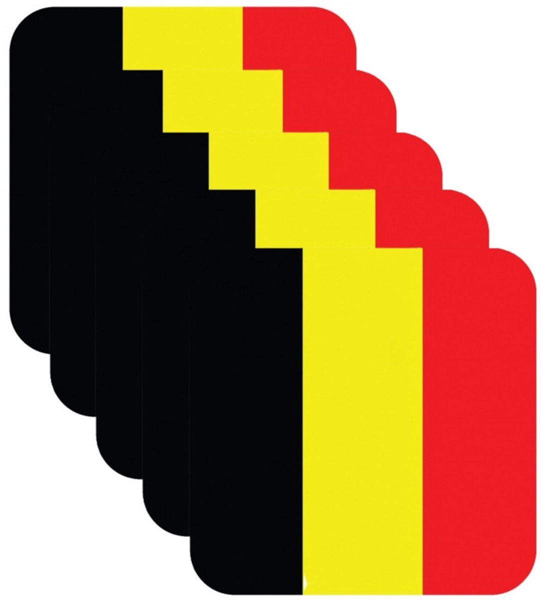 Bierviltjes Belgie - 30x stuks - vierkant - landenthema - 9 x 9 cm - onderzetter