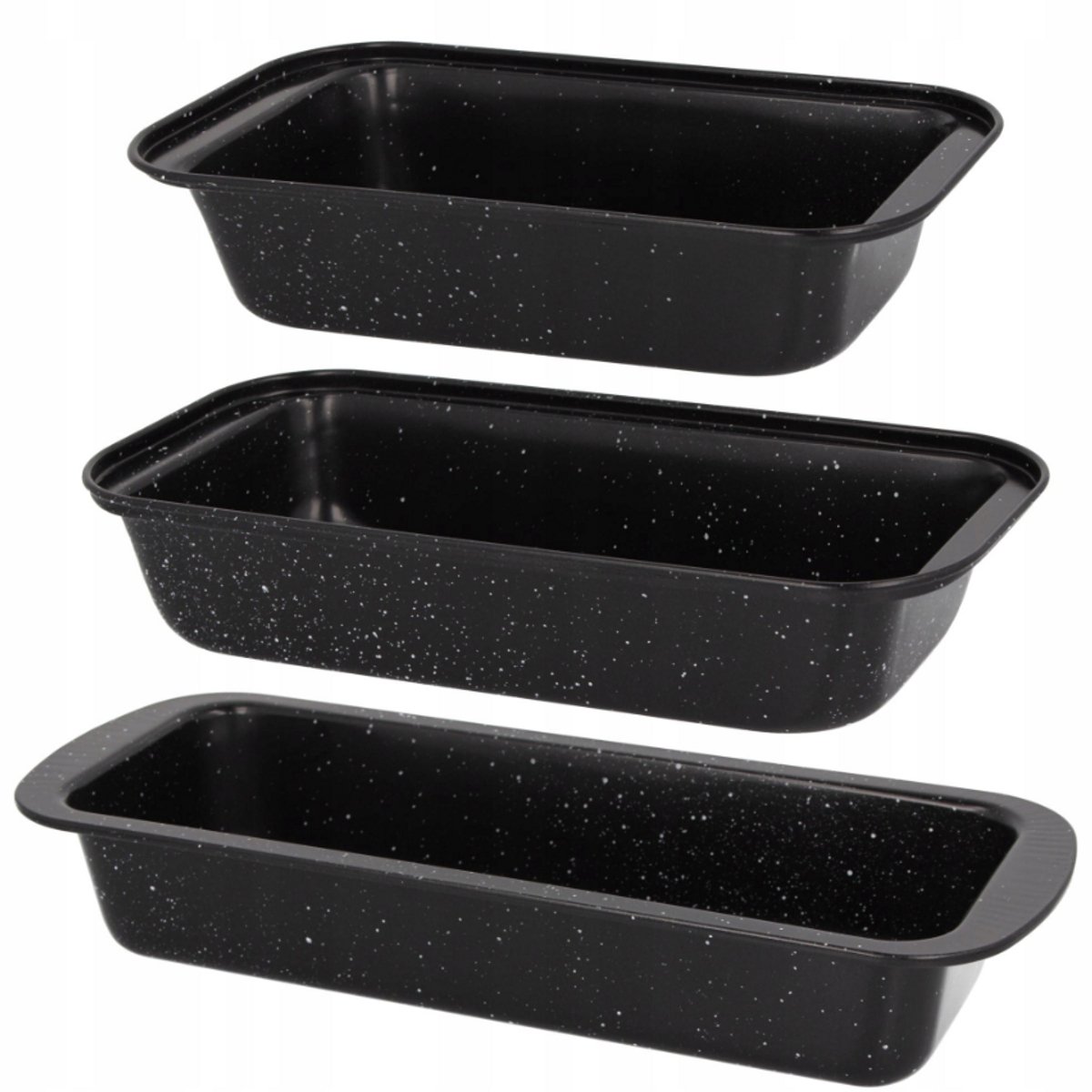 Set van 3 Bakvormen met Marmercoating – 35/30/25 × 13 × 6 cm