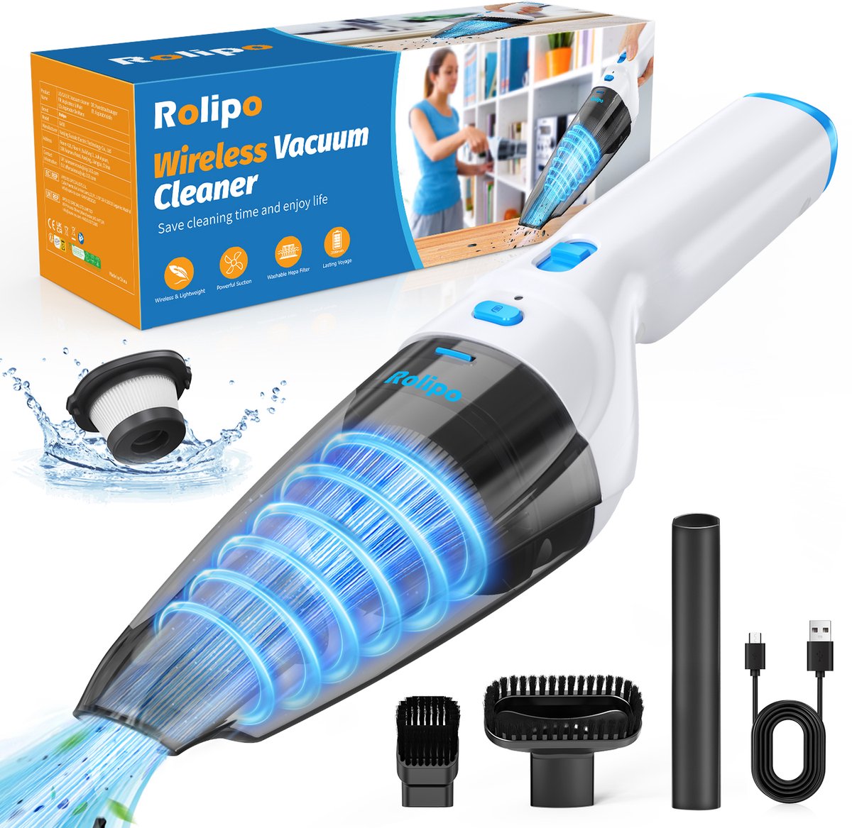 Apex CE Specialists Rolipo Kruimeldief Snoerloos met HEPA Filter - Apex CE Specialists - €26,99