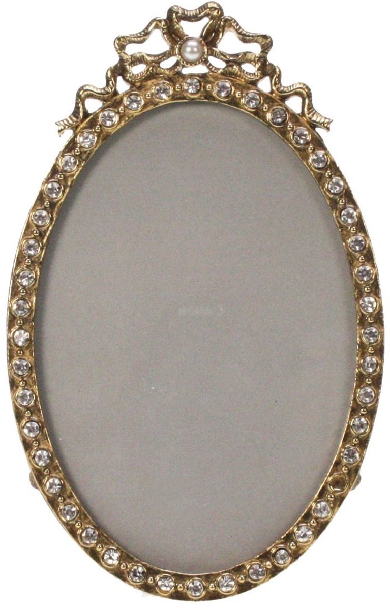 MEA Ovaal Fotolijstje Strass – Antiek Goud – 10×2×15 cm – Elegant & Decoratief Zie foto