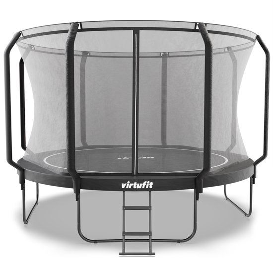 VirtuFit Premium Trampoline met Veiligheidsnet - Ø 366 cm - Ronde Trampoline voor Kinderen en Volwassenen - Water- en UV-bestendig - Max 150 kg - Stevig Frame - Met trapje