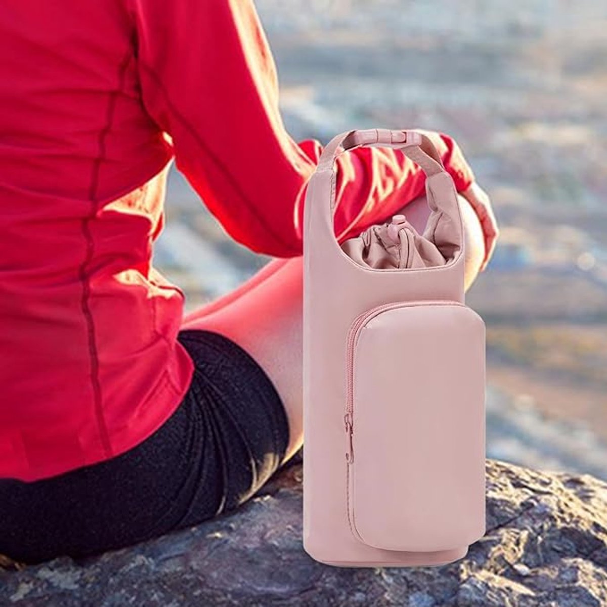 Sporttas - Flessenhouder - 40 Oz Geïsoleerde Waterfles Draagband Crossbody Tas - Wandel-, Sportschool- En Yogatas - Grote Capaciteit - Stijlvol En Lichtgewicht - Roze — cadeau in Sport & Outdoor - foto 6