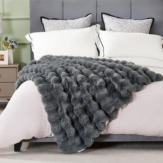Lounge Pug Sherpa-sprei Deken Ultra Pluche Corduroy Perzik 100 x 140 cm