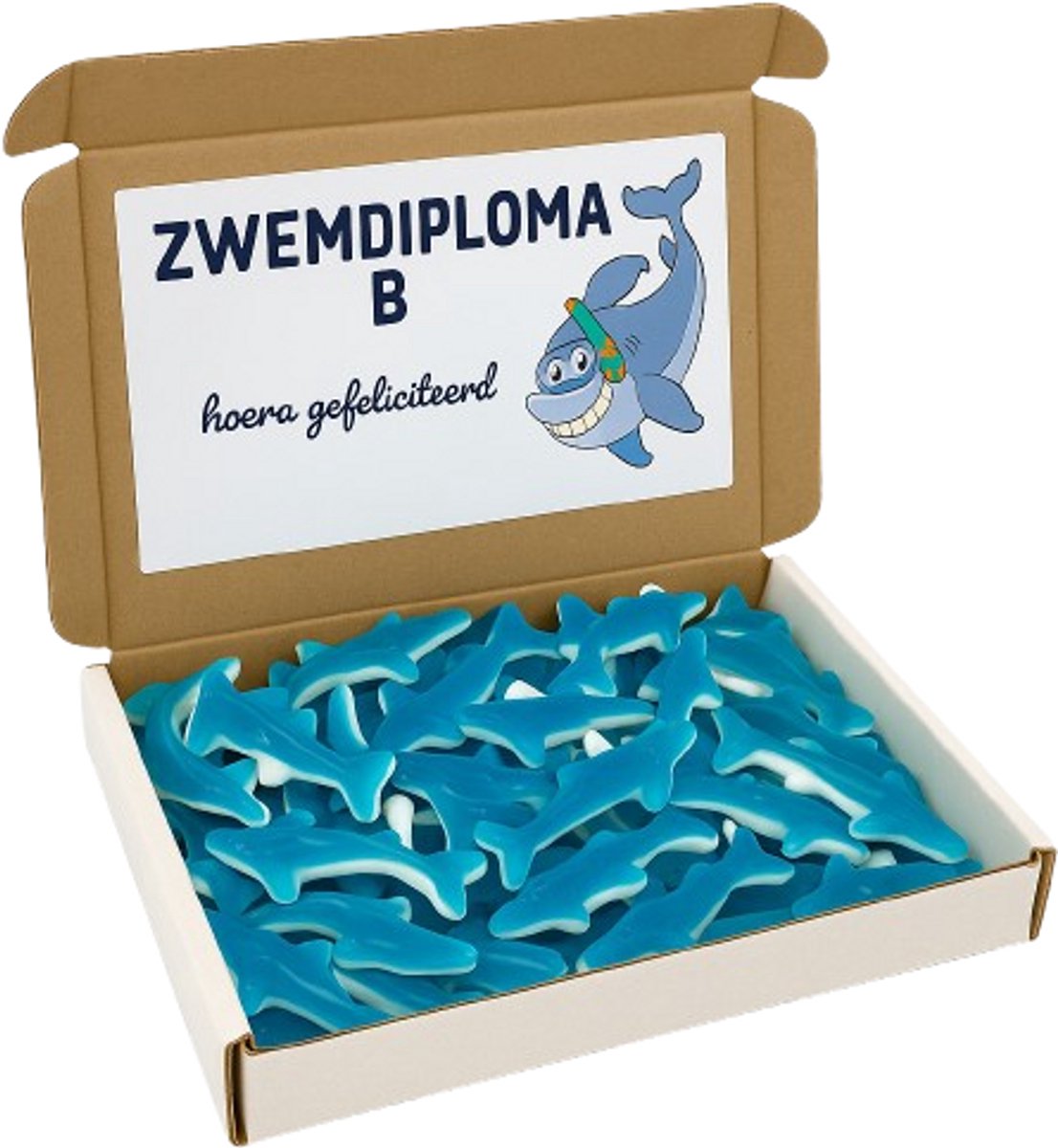 Brievenbus cadeau Zwemdiploma B met gratis wenskaart - cadeau Zwemdiploma - Zwemdiploma ABC
