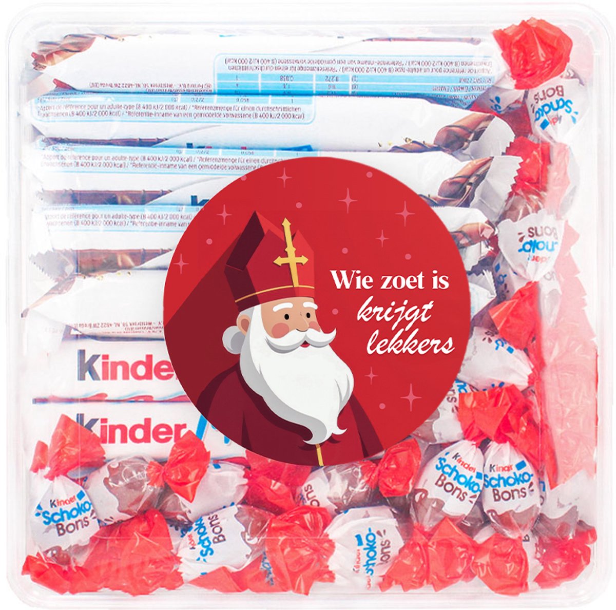 Kinder chocolade mix van Sinterklaas - "Wie zoet is, krijgt lekkers!" - 604g