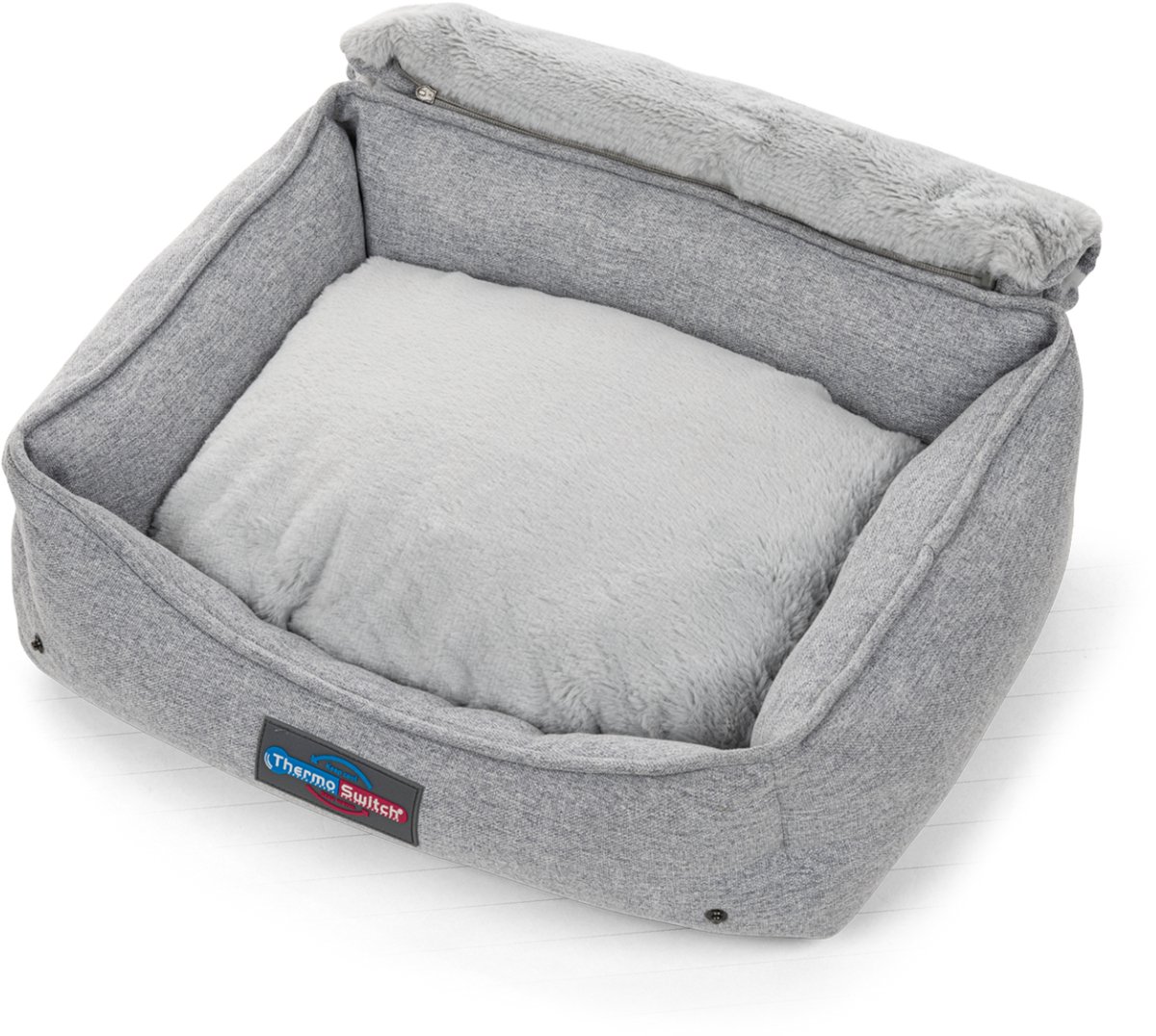 MYKONOS 3in1 Grijs M 70 x 50 x 17 cm - warmte reflecterende mand - 3-in-1 bed/deken combinatie