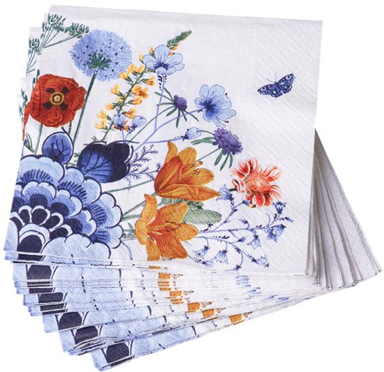 Serviettes Fleurs sauvages - 20 pièces - 17x17 cm