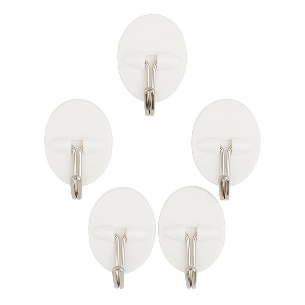 Concorde Badkamer en keuken ophanghaakjes - zelfklevend - 20x stuks - kunststof - wit - ha