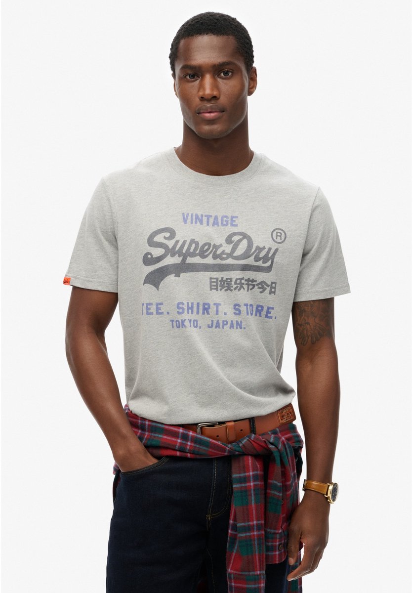 Superdry Heritage relaxed fit T-shirt Grijs