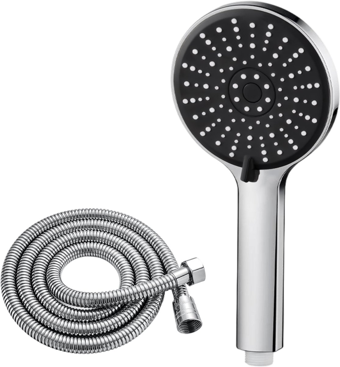 QTTVBTNA -Doucheset met Handdouche en 1.5M Slang – Hoogdruk Douchkop met 5 Straalstanden, Waterbesparend Turbo Ontwerp, Perfect voor Lage Waterdruk – Comfortabele & Massage Spray