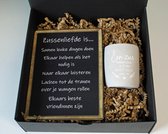 Minibox Zussenliefde - tekstbord - cement candle - cadeau zus - cadeau kerst
