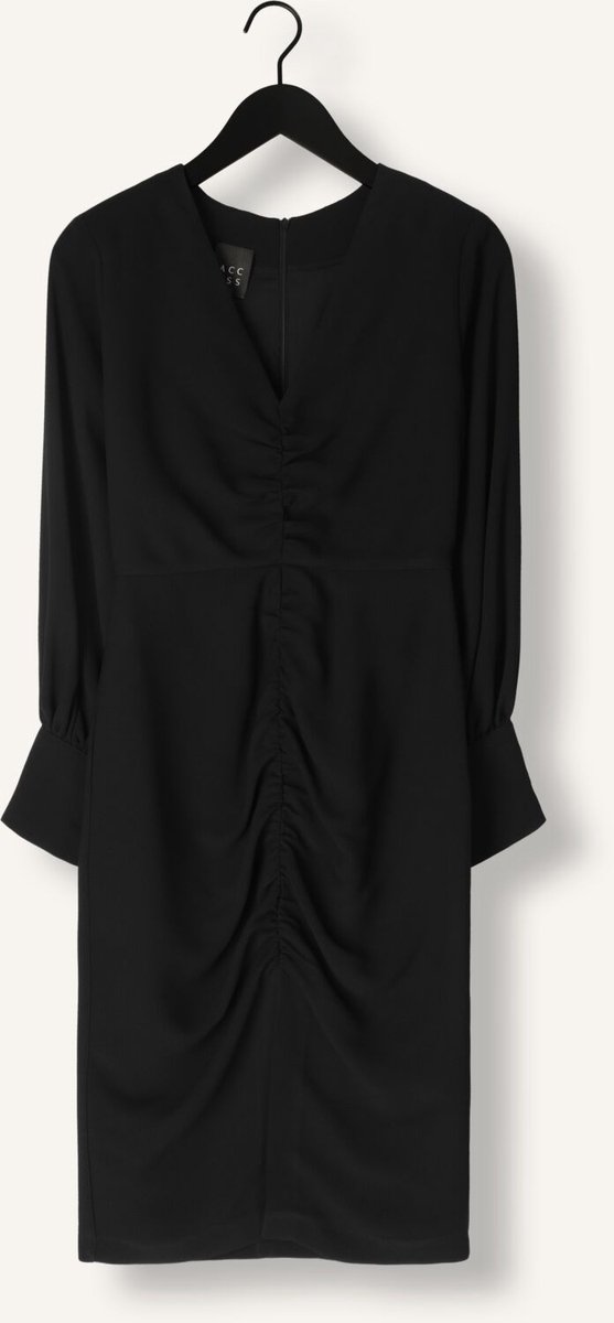 Access Ruched Dress With V Neckline Dames - Jurk - Zwart - Maat 38