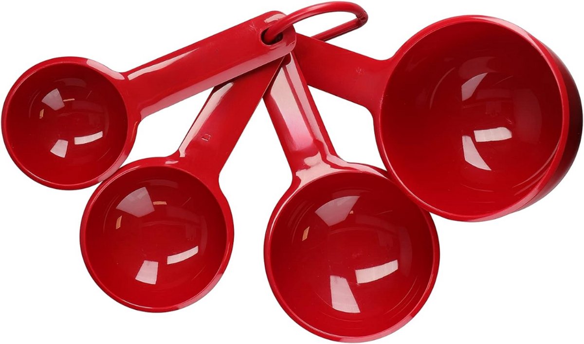 Goodivery ® Set van 4 maatbekers, vaatwasserbestendig, stapelbaar in elkaar - Imperium rood