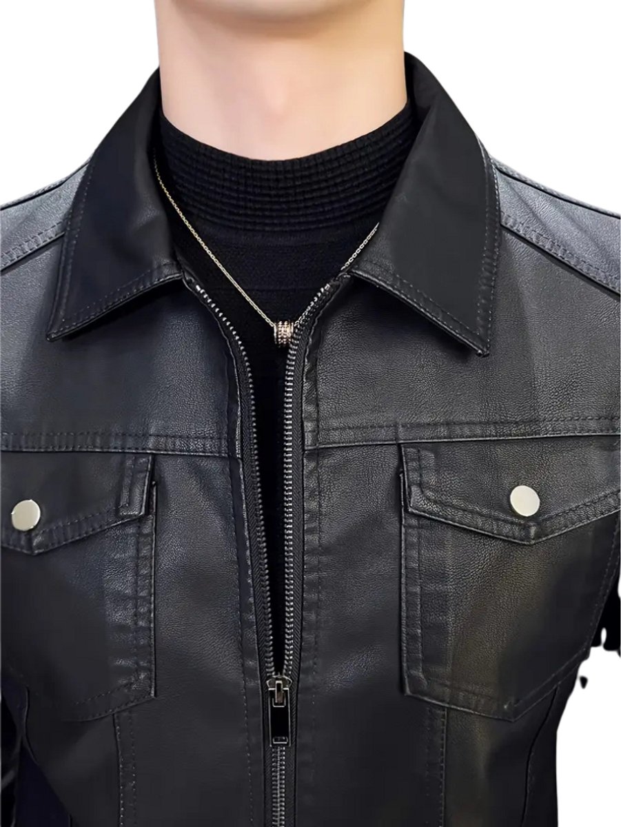 Bovista Kunst Leren Jas - Leather Jacket - Lederen Jas - Bomberjack - Pilotenjack - Blazer - Biker - Motorjas - Motormuis - Heren - Maat L – foto 4